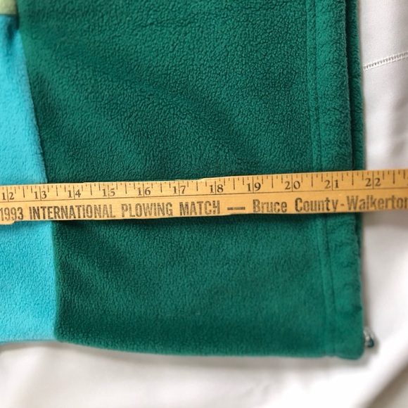 Women's Teal and Green Colourblock Fleece - Picture 6 of 10